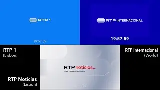 RTP (Portugal) - Continuity and 'Telejornal' Intro Across Feeds (RTP 1 / RTP Intl / RTP Notícias)