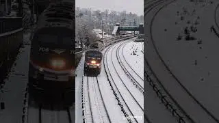 Amtrak P32AC-DM no. 708 on the Lake Shore Limited at Tarrytown Station.