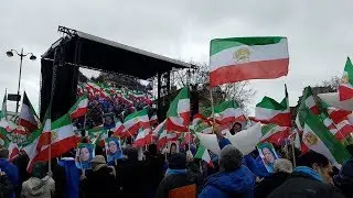 Iranians Protest in Paris for a Free Iran - Feb 8