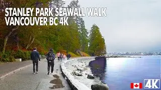 Vancouver Downtown Seawall Walk Stanley Park | Canada Life Vancouver  🇨🇦 4k