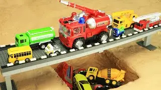 Spider-man And Sand Truck Rescue Excavator, Trucks Stuck Deep, Tractor