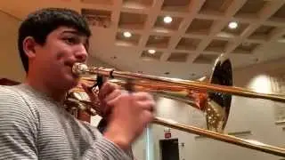 F major scale on trombone