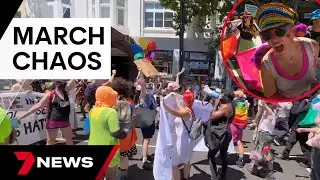 Violent protesters crash annual gay rights march | 7 News Australia
