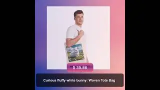 Curious fluffy white bunny: Woven Tote Bag