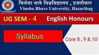 #English Honours Semester 4 (Paper 8,9 & 10) Syllabus