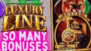 So Many BONUSES On Luxury Line Slot Machine