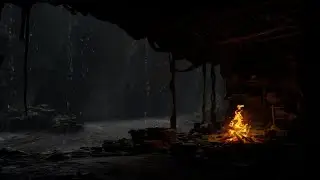 Cozy Cabin Sleep Sanctuary 🌧️ Soothing Rain & Warm Fireplace for Instant Relaxation ✨