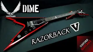 Dean Dime Razorback V Dimebag Darrell Signature Two Tone Black w/Red Bevels 4K guitar close up video