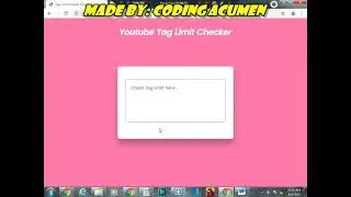 Word Counter with Javascript | Check Tag Limit | YouTube Tag Limit Checker