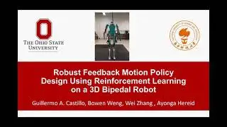 Robust Feedback Motion Policy Design Using Reinforcement Learning on a 3D Bipedal Robot