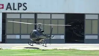 Eurocopter H125 Ecureuil AS350B3 F-HYOT Heli Alps takeoff Sion airport Valais Switzerland 02.07.2021