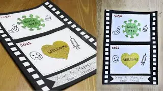 Corona themed new year handmade card/ diy new year card 2021