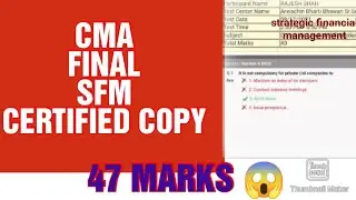 CMA FINAL SFM ANSWERSHEET ANALYSIS DEC 2021 | SFM CERTIFIED COPY