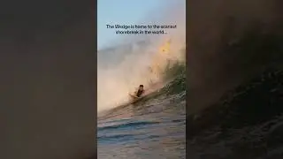 Heavy shorebreak waves at the wedge 😳 #waves #surf #surfing #shorebreak