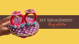 Engagement ring tray / how to make engagement  platter at home / waste material ring platter #diy 