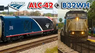 (4K) Amtrak's ALC-42 + B32-8WH in Orlando & Winter Park, FL!