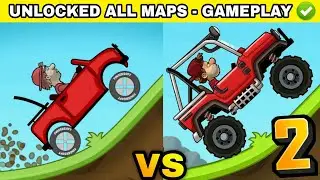 HILL CLIMB RACING 1 & 2 : ALL 50 MAPS UNLOCKED ✅