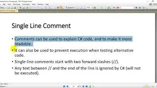 3-How to write Comments in C# | Single and Multi line Comments in C#