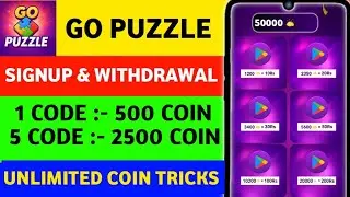 GO PUZZLE APP PROMOCODE | FREE REDEEM CODE 🤑 UPI EARNING APPS 2025 TODAY 