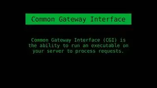 Let's Learn About the Common Gateway Interface (CGI) for Web