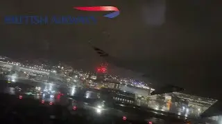 British A350 Takeoff from RAINY London Heathrow at Night