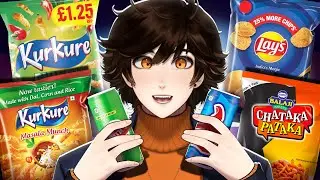 British VTuber Tries INDIAN SNACKS
