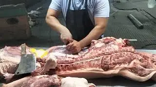 QUICK CUTTING SKILL PIG PORK #PORK #QUICK #DEBONE 