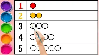 1 to 5 Count & Color 🔴🟡 | Circle Counting for Kids | ABC123 Magical Learning