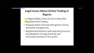 Legal Issues About Online Trading In Nigeria