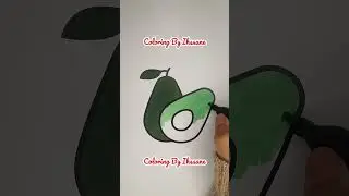 ASMR how to draw & color a cute & easy avocado 🥑🥑  #asmr #asmrcoloring#therapyvideos #satisfatorio