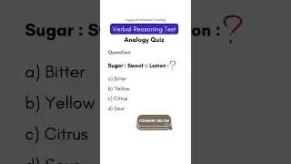 Verbal Analogy Quiz | Practice Question 8 | Verbal Ability #reasoning