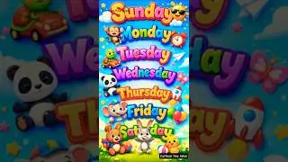 Let's learn week days name.| Sunday Monday 🌈 #nurseryrhymes #weekdaysname #kidslearning #trending