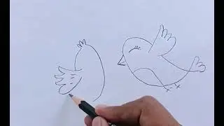 How to Draw 2 Sparrows 🐦🐦 | Easy & Cute Bird Drawing for Kids & Beginners