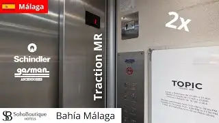 Two nice Schindler GASMAN Traction elevators @ Hotel Soho Boutique Bahía Málaga, Málaga, Spain