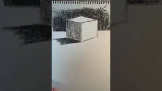 Charcoal Cube on Gray Paper Time Lapse