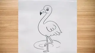 Как нарисовать фламинго легко, шаг за шагом || рисунок фламинго@DrawingTalent