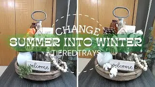 How To Change Summer into Winter Tiered Trays || 2022