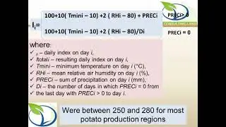 Potato late blight models forcasting