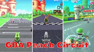 Evolution of GBA Peach Circuit in Mario Kart (2001-2023)