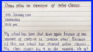 Diary Entry on Experience of Online Classes | @EssentialEssayWriting | Diary Writing in English