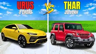 THAR VS LAMBORGHINI URUS EXTEREME DRAG RACE + CRASH 😱 CHALLENGE IN GTA5!