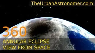 Annular Solar Eclipse June 21, 2020 - 360 Degree View from Space Simulation