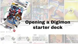 Opening a Digimon machine black starter deck.