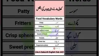 Learn Food Vocabulary With Urdu Meaning#shortvideo #viralvideo #ytshorts #englishclub