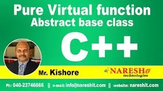 Pure Virtual function, Abstract base class | C ++ Tutorial | Mr. Kishore