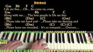 New Romantics (Taylor Swift) Piano Lesson Chord Chart with Lyrics On Screen