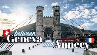 The Bridge Between 🇨🇭Geneva and Annecy 🇫🇷 | ASMR Relaxing Snowy Walk (4K)