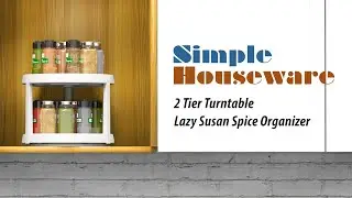 SimpleHouseware 2 Tier Turntable Lazy Susan Spice Organizer, Maple