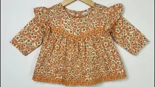 one to 3 month baby girl frock cutting and stitching 