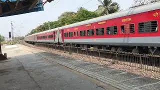 20908 Sayaji Nagari Superfast Express Hauled With WAP-7 Skipping Bhayandar Mumbai Suburban Station